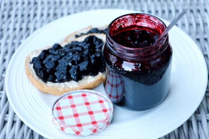 Healthy Blueberry Jam served on toast