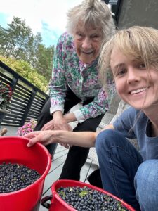 Picking Blueberries with Bestemor (Grandmother)