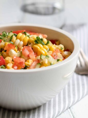 Fresh Corn Salad in a bowl