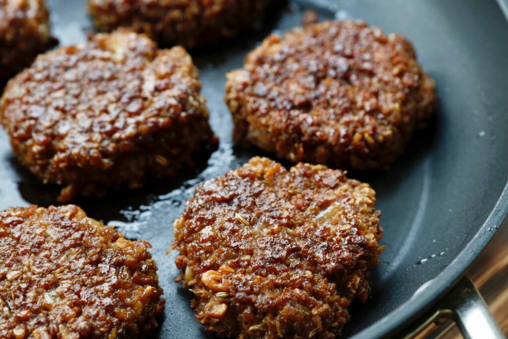 Vegan and Gluten Free Sausage in a pan