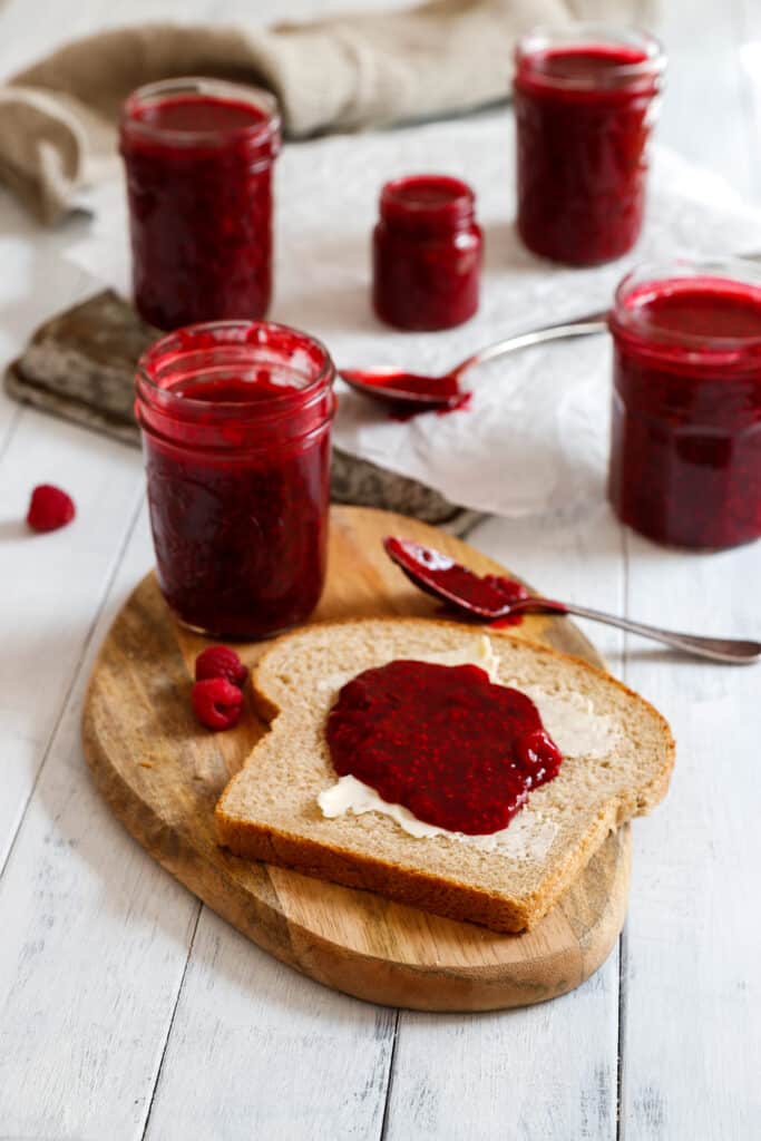 10 Minute Raspberry Jam Recipe - Brooklyn Farm Girl