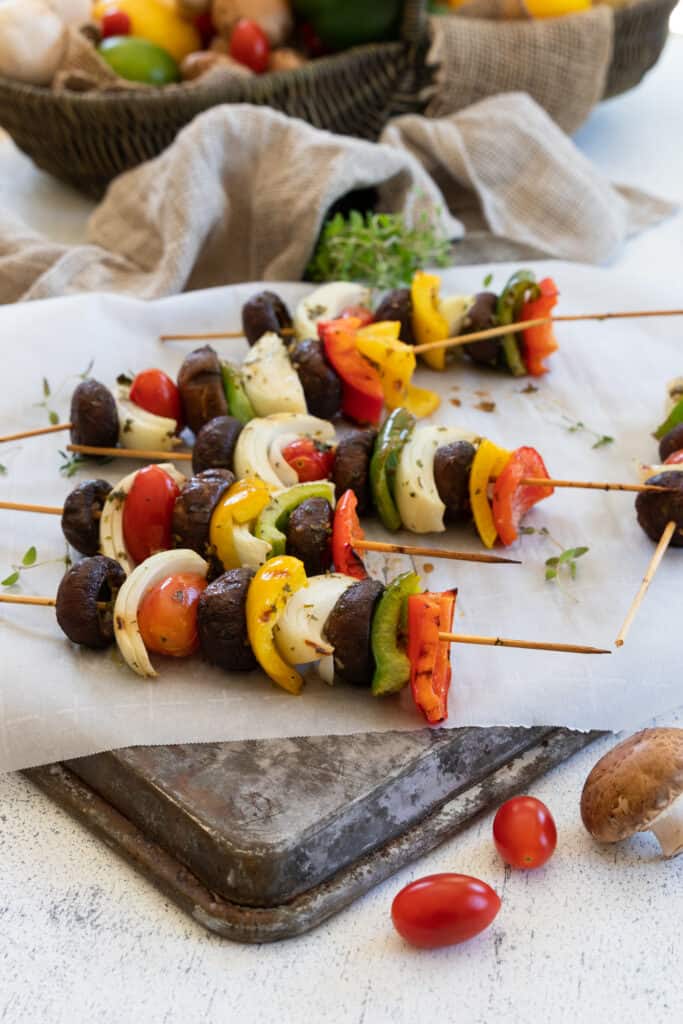 Grilled Garlic Mushroom Kebabs