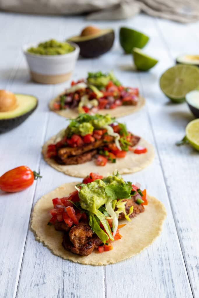 3 Vegan Tacos with My Favorite Guacamole