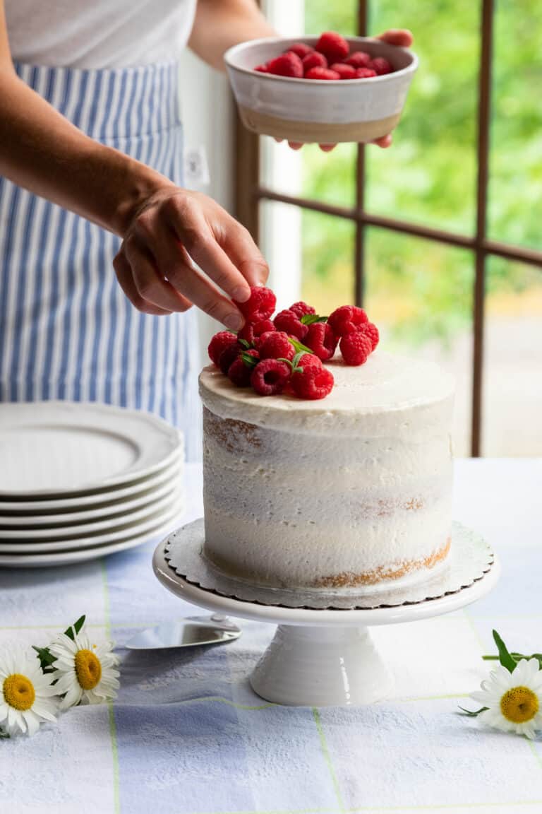 Vegan Lemon Raspberry Cake | Chef Ani