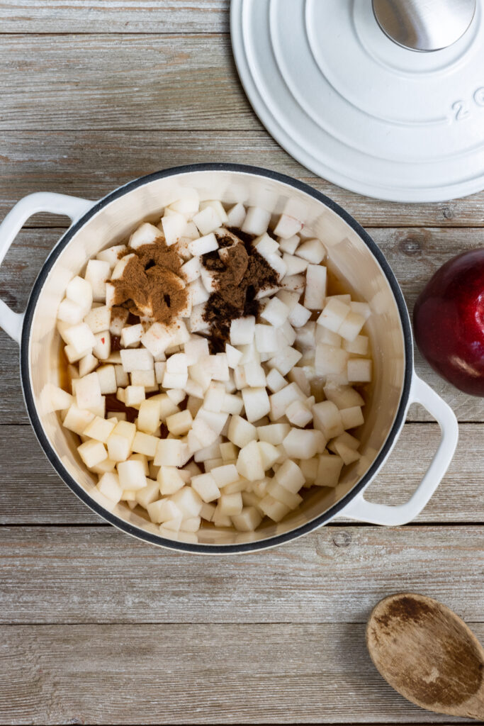 Apple Hand Pie Filling in a pot