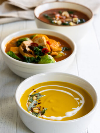 Three Soups in Three Bowls