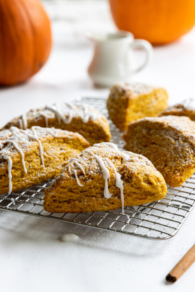 Pumpkin Scones on a Cooling Rack