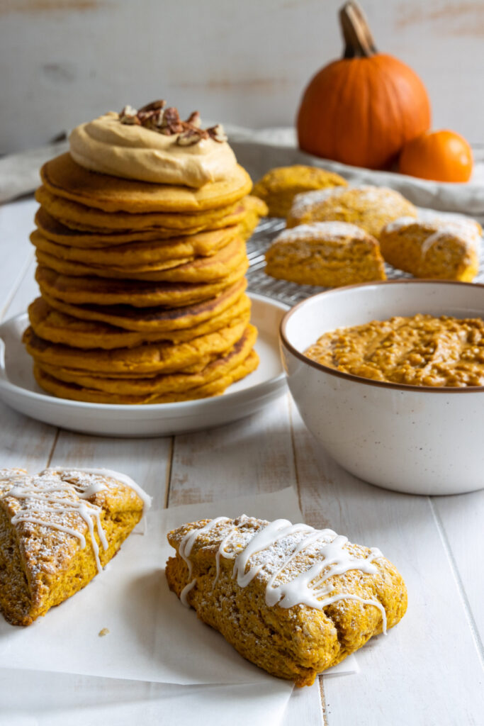 3 Pumpkin Breakfast Recipes: Pumpkin Scones, Pumpkin Oatmeal, and Pumpkin Pancakes