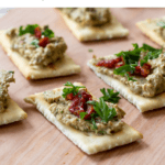 Green Olive Tapenade served on crackers