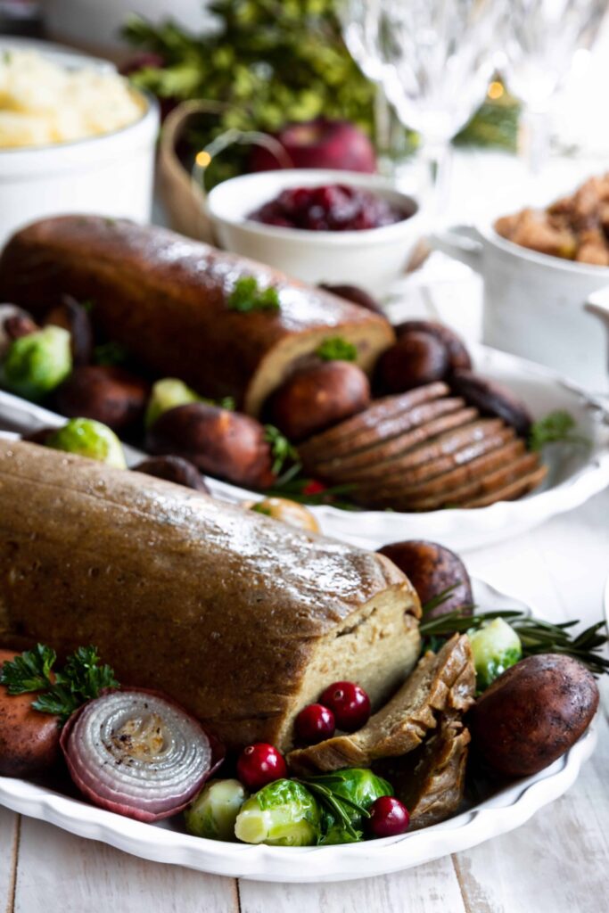 Gluten-Free Roast Roast and Holiday Served on two Plates