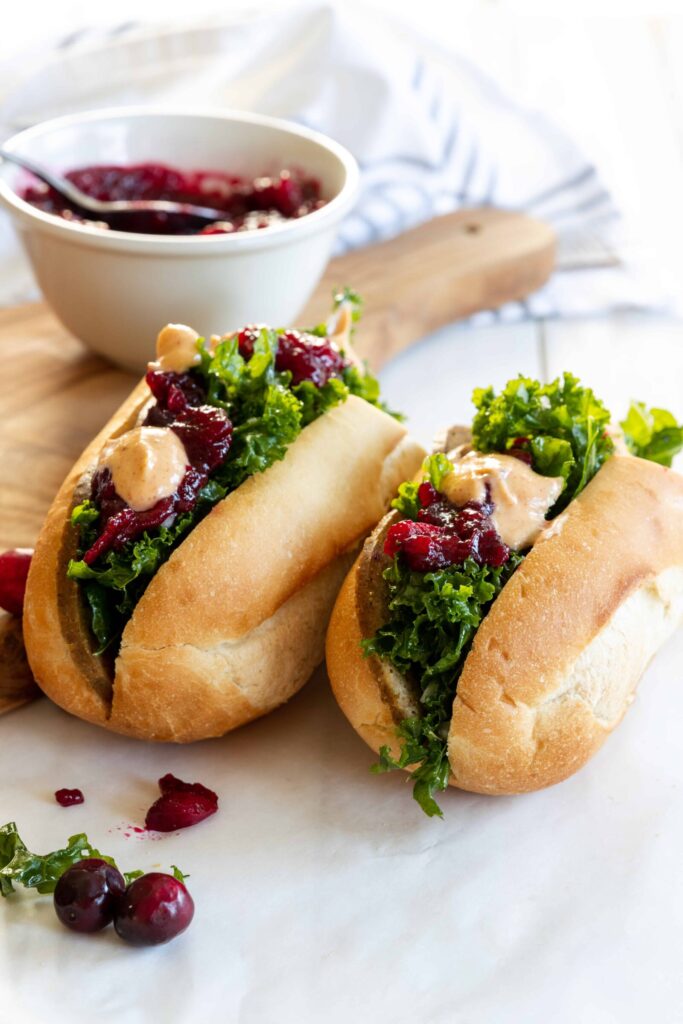 Thanksgiving Sandwich with Kale and Cranberry Sauce