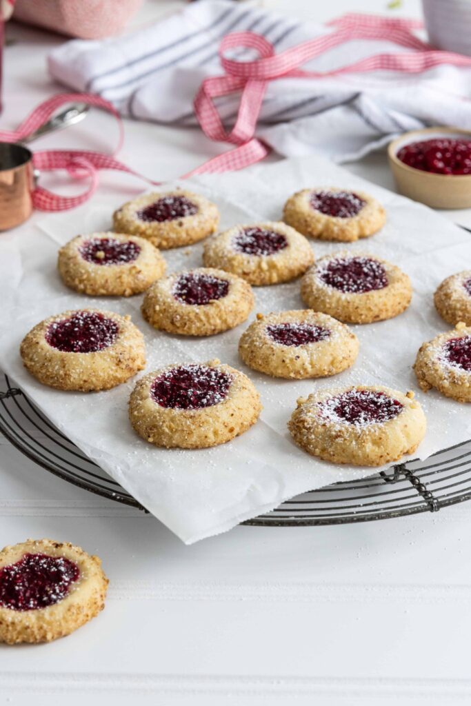 Raspberry Almond Thumbprint Cookies | Chef Ani