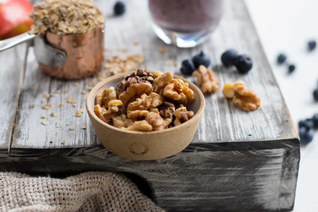 Walnuts in a small bowl