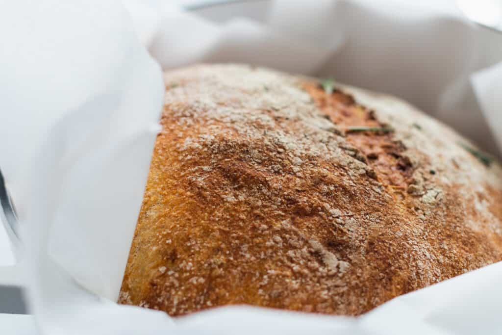 Roasted Garlic & Rosemary Bread in a Dutch Oven