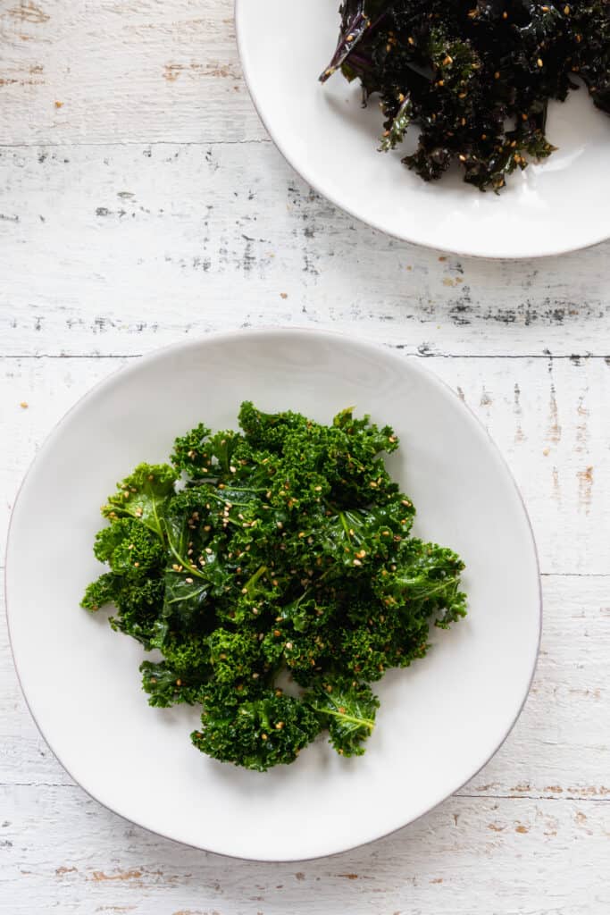 Sesame Kale Salad made with Red and Green Kale