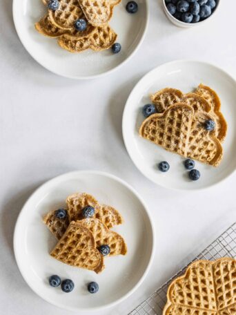 Easy Oat Waffles with Fresh Blueberries