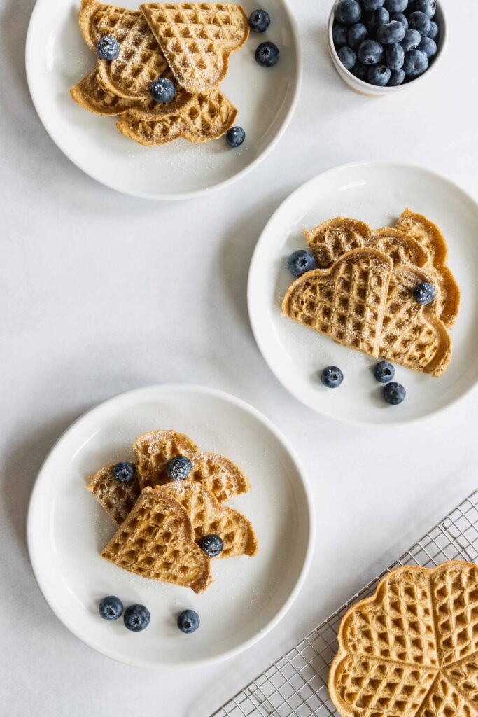 Easy Oat Waffles with Fresh Blueberries