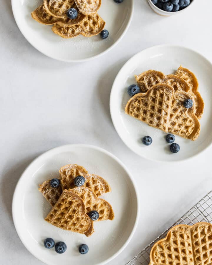 Easy Oat Waffles with Fresh Blueberries