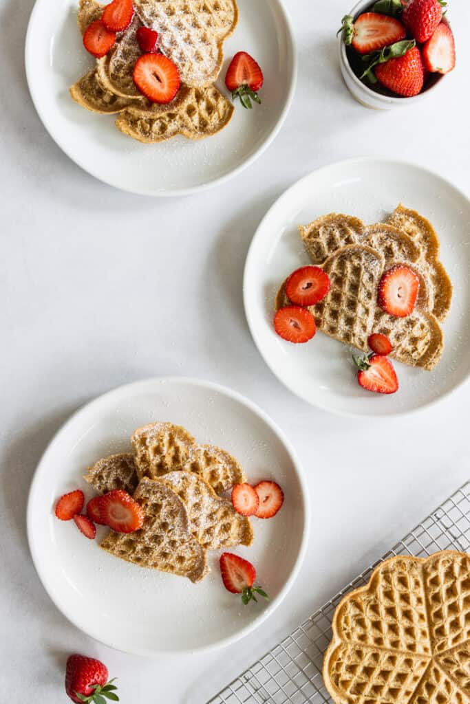 Quick & Easy Oat Waffles with Fresh Strawberries