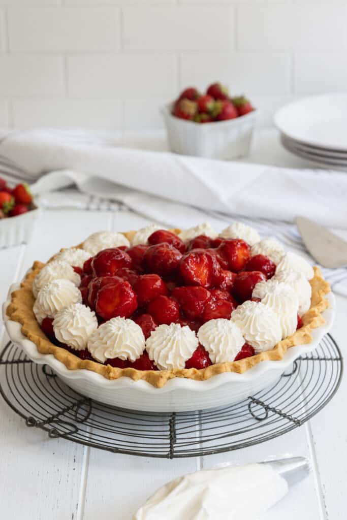 Fresh Strawberry Pie with Vegan Whipped Cream