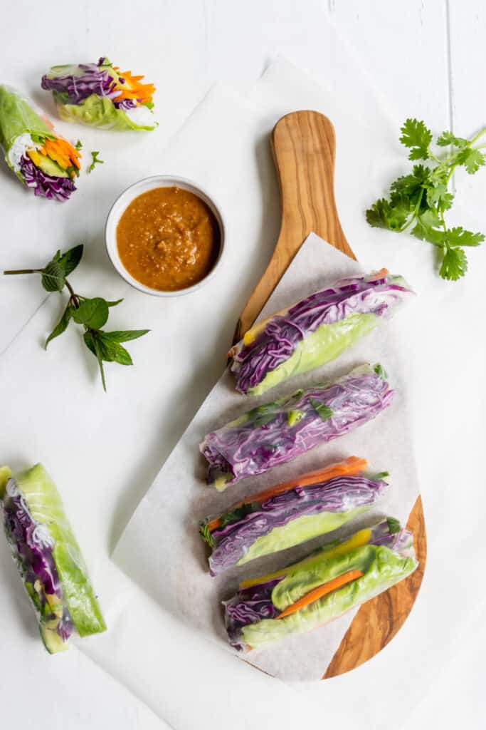 Summer Vegetable Rolls with Peanut Sauce