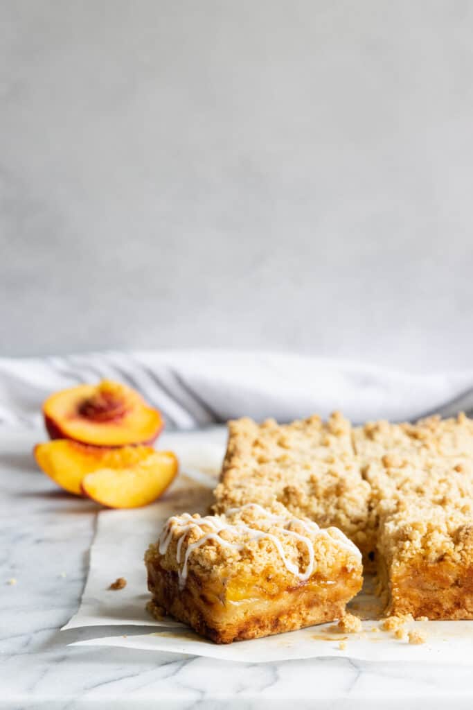 Peach Bars with Glaze