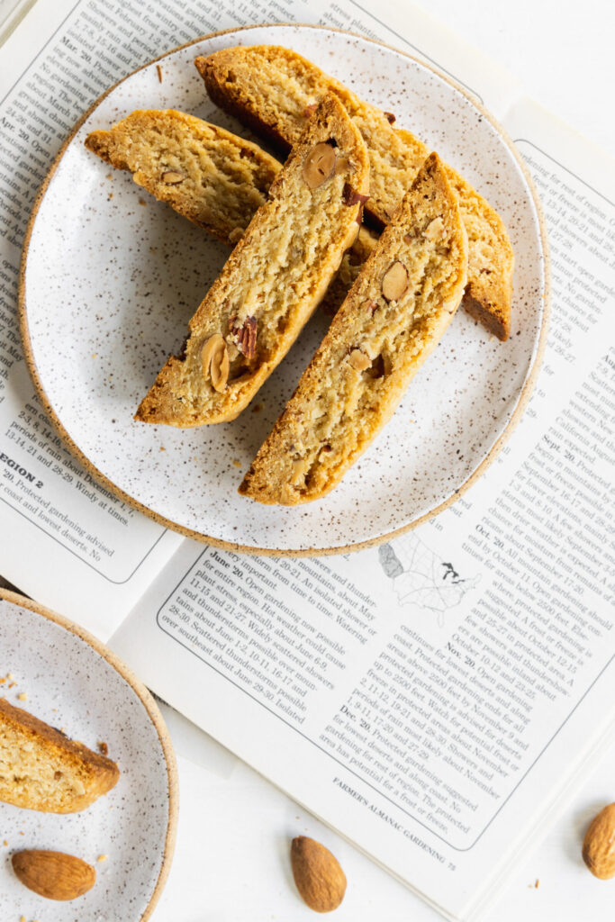 Almond Biscotti served on a plate