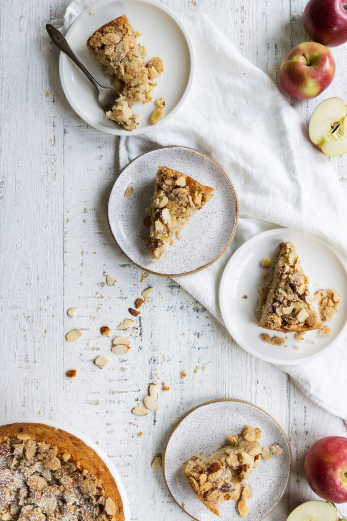 Four Slices of Apple Almond Cake