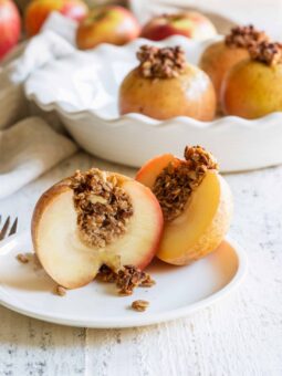 Baked Apple cut in half