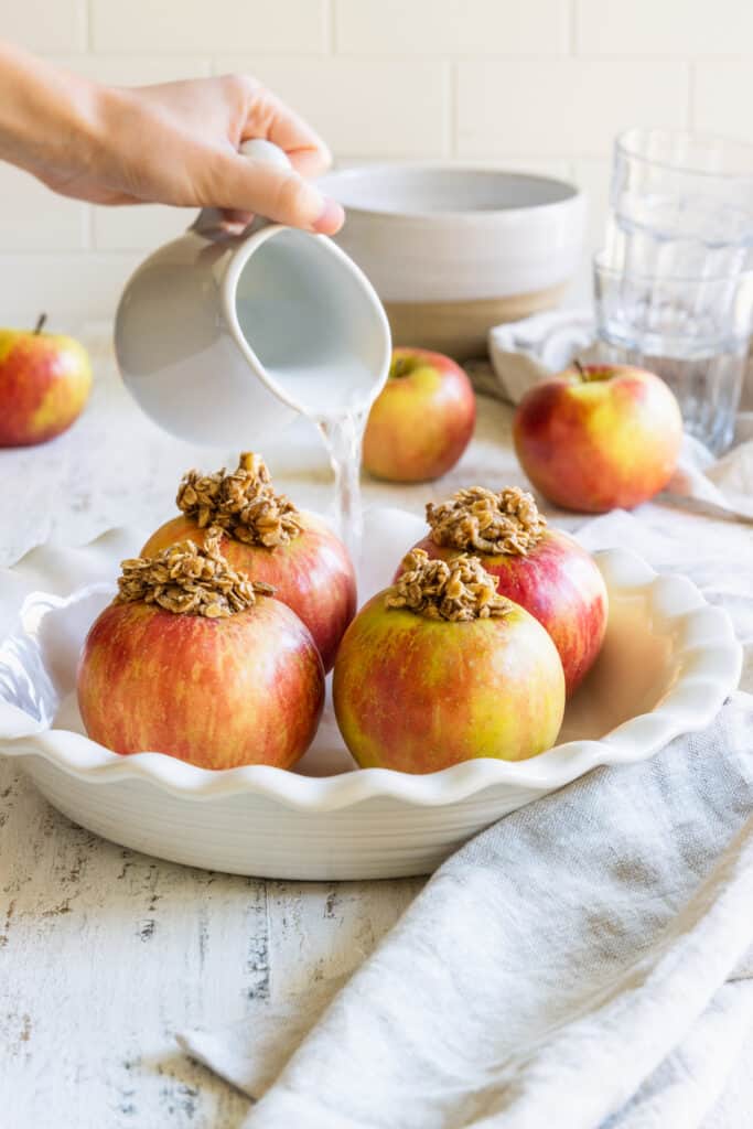 Adding Water to the baking pan