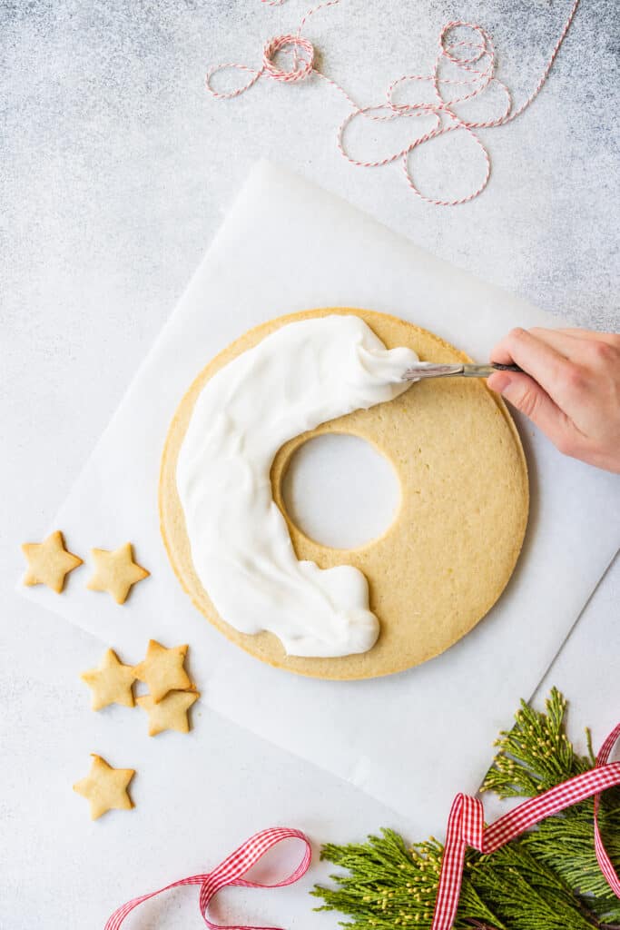 Frosting the Cookie Wreath