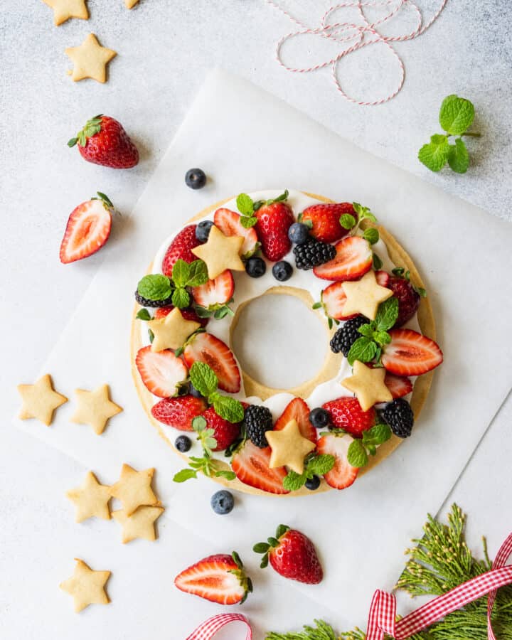 Cookie Wreath with Fresh Berries