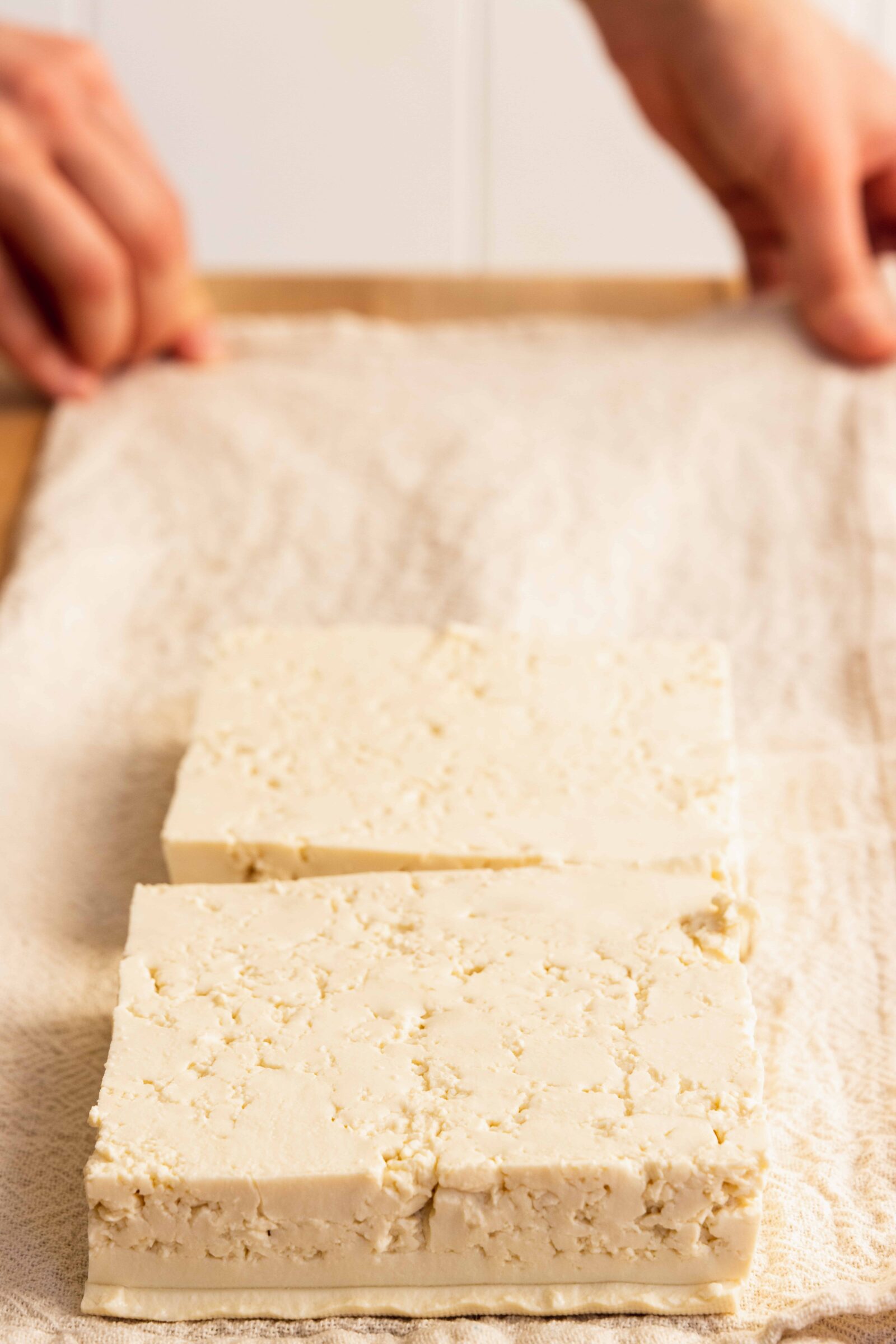 Wrapping Tofu in a towel