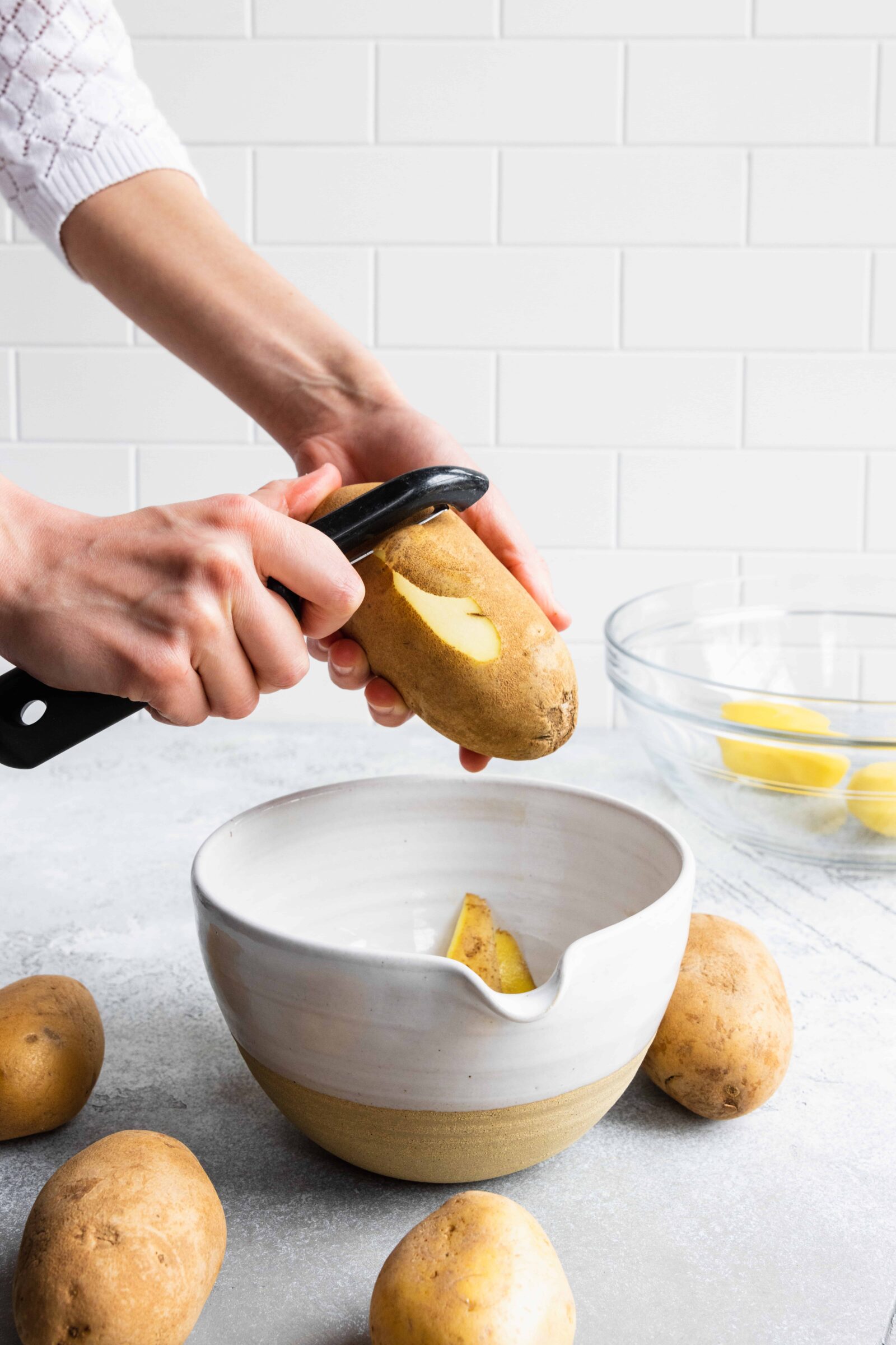 Peeling a potato