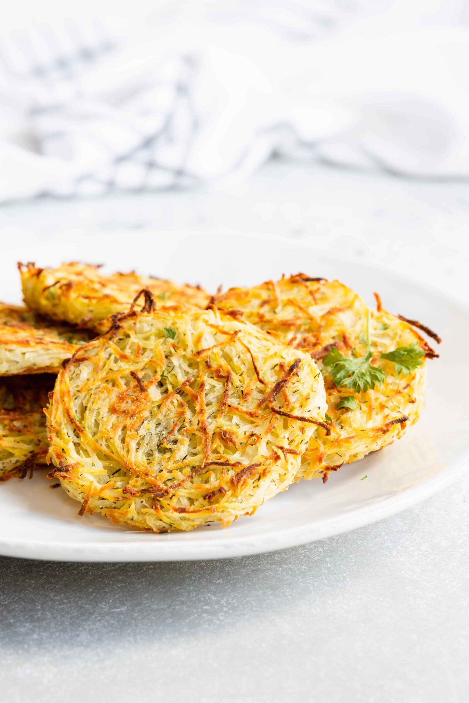 Hash Browns on a white plate