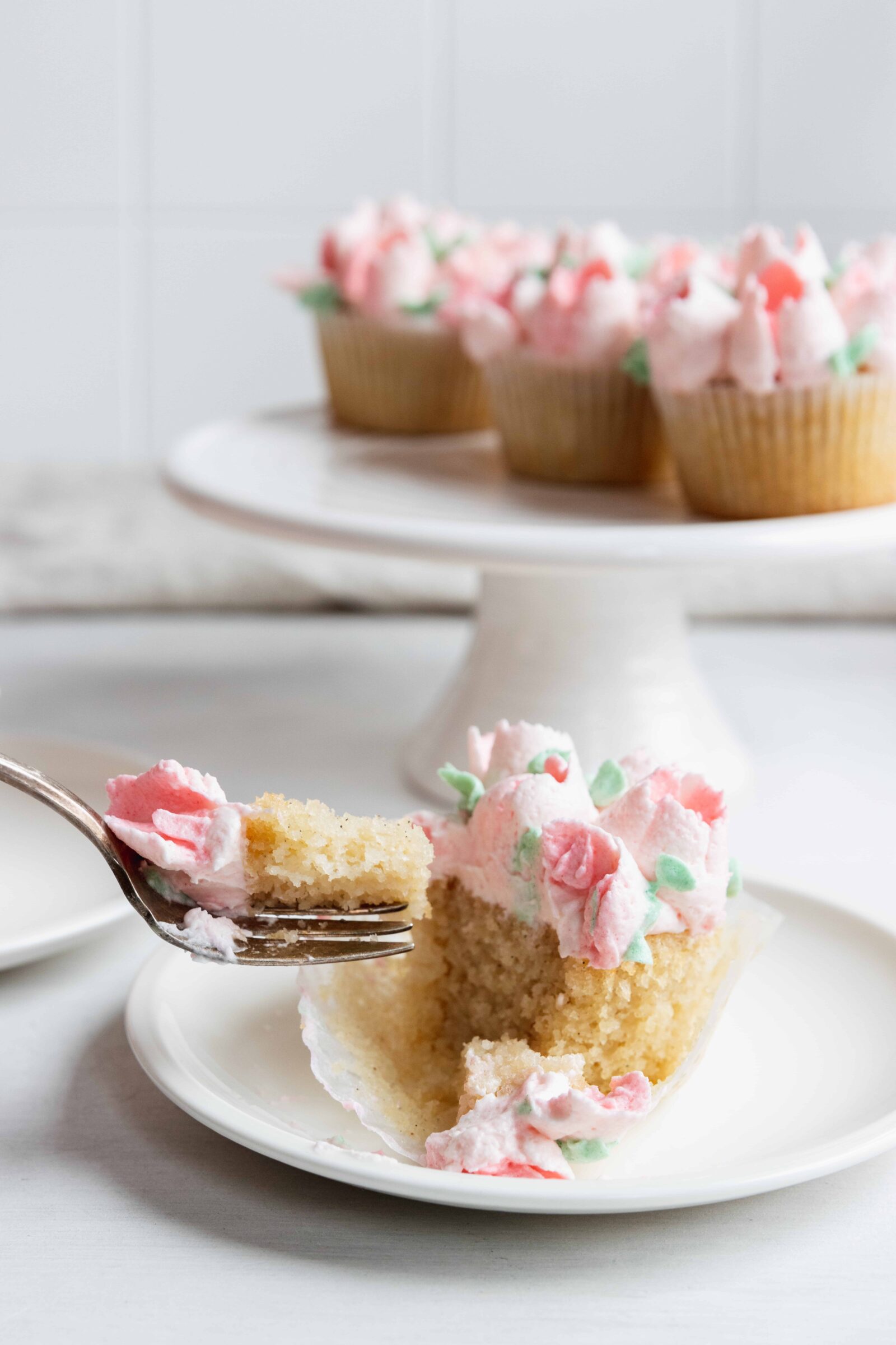 A bit of Vegan Cupcake on a fork