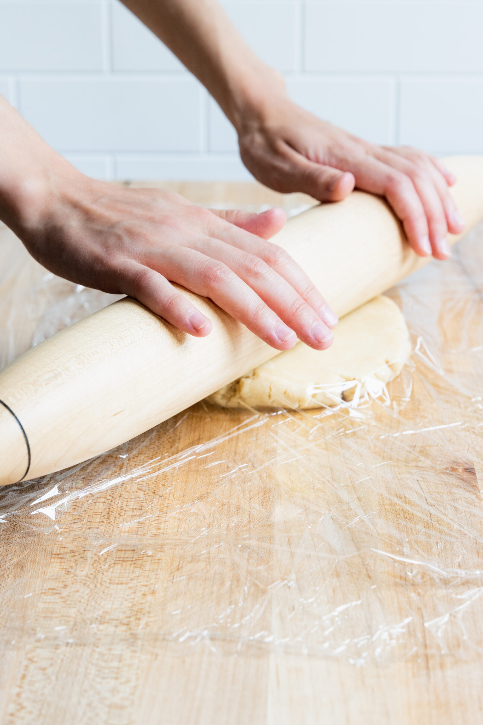 Rolling out pie crust dough