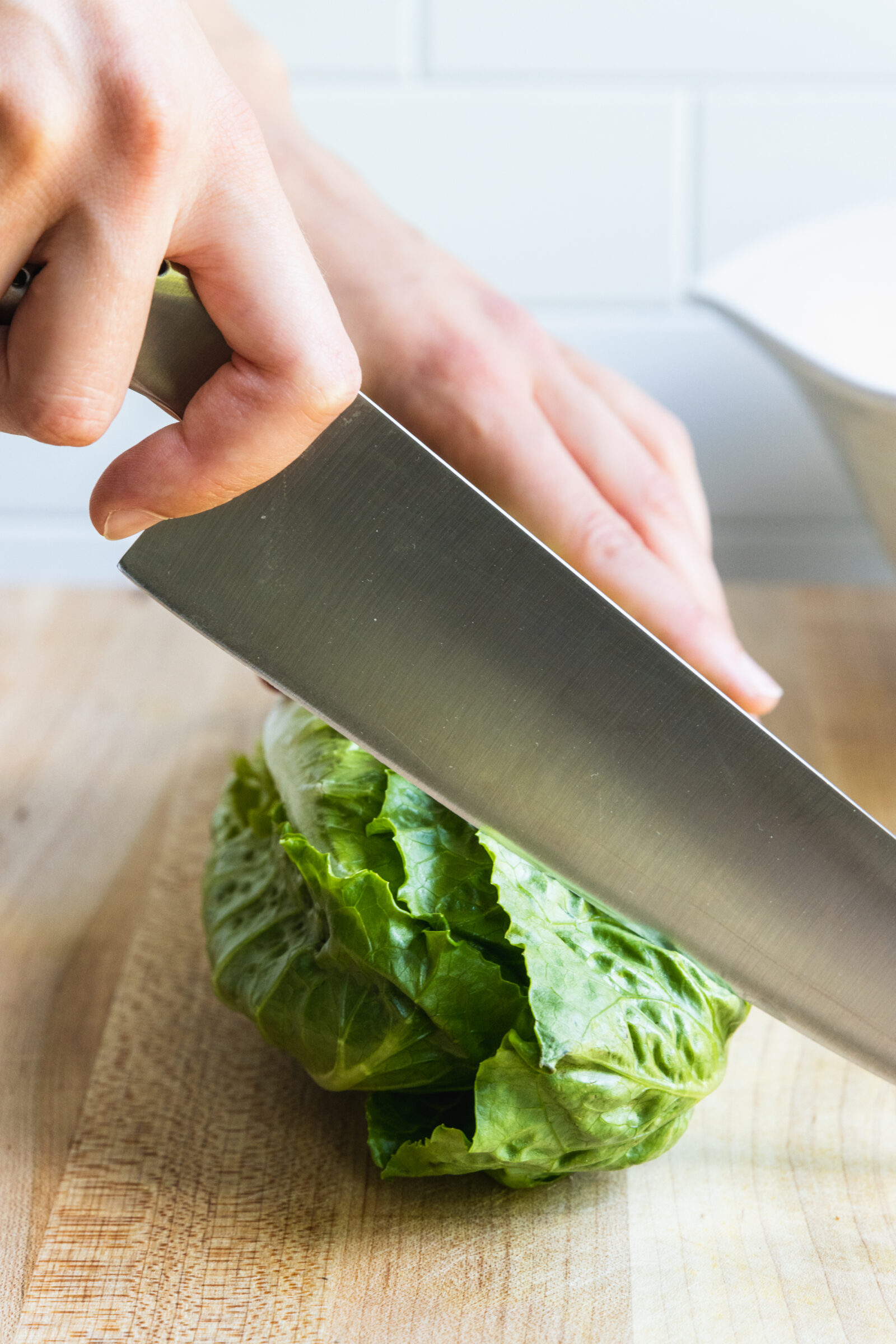 Chopping Lettuce for a Salad