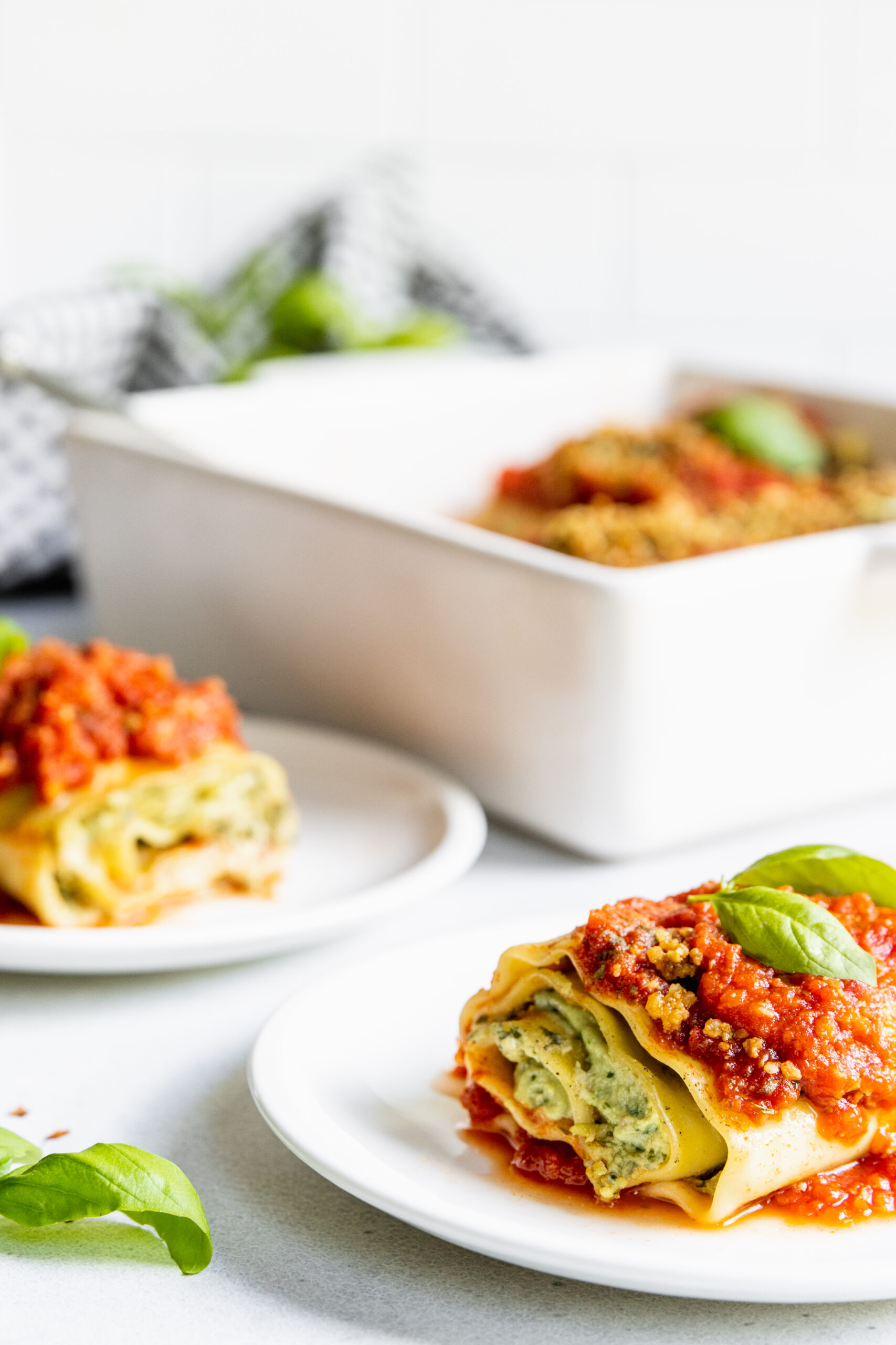 Vegan Pesto Lasagna Roll Ups