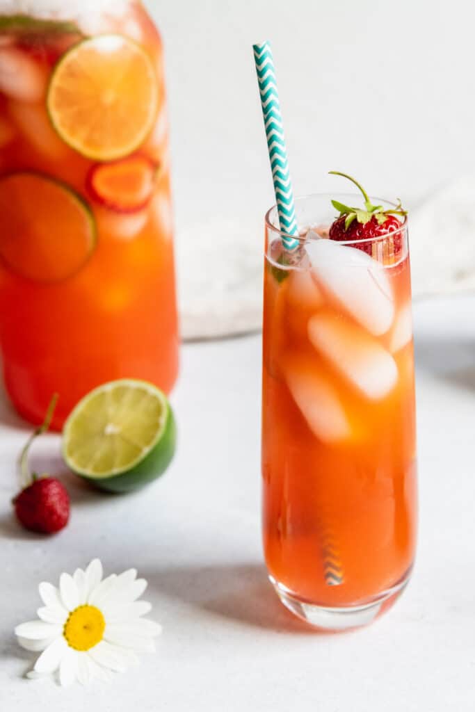 Strawberry Limeade served in a glass