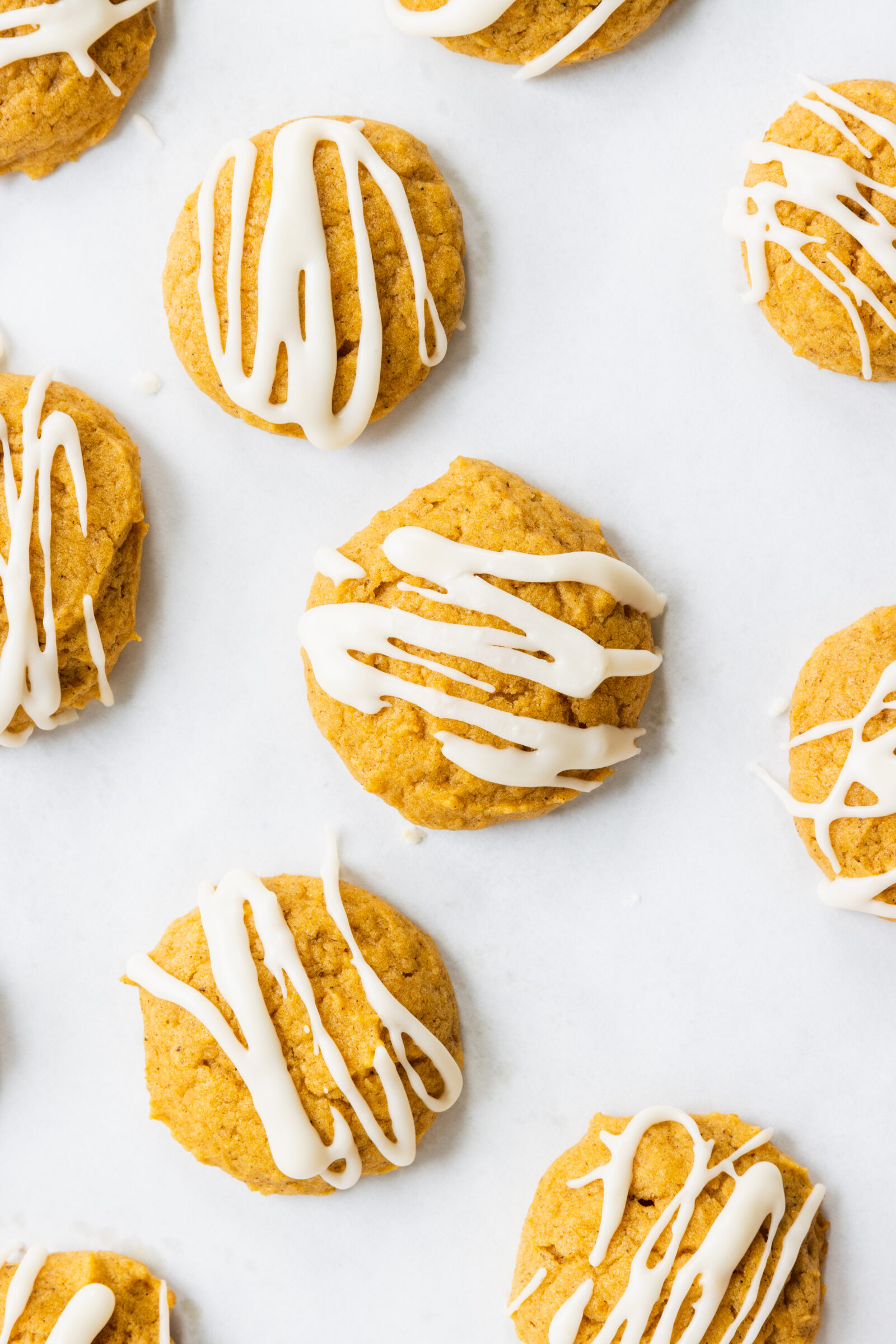 Homemade pumpkin cookies with maple drizzle