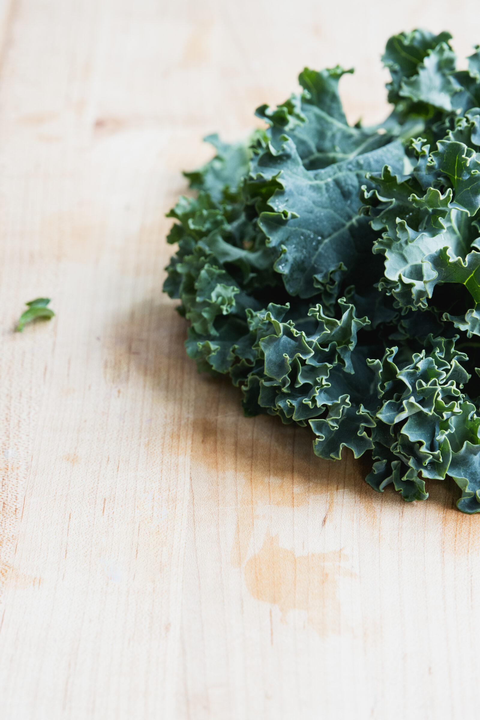 Kale on a cutting board