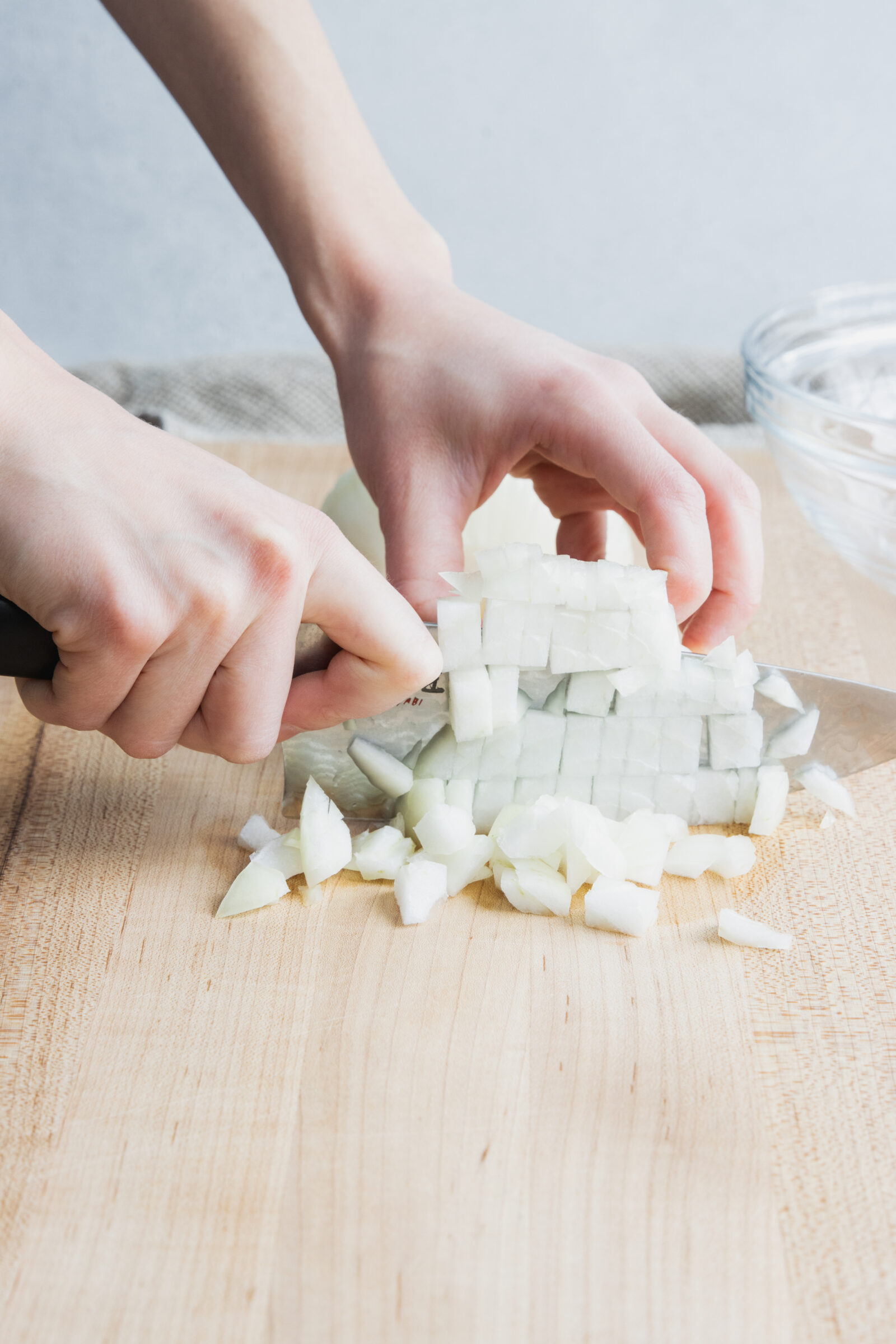 Chopping onion