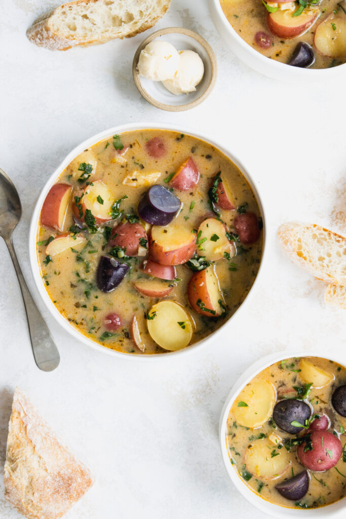 Vegan potato kale soup recipe