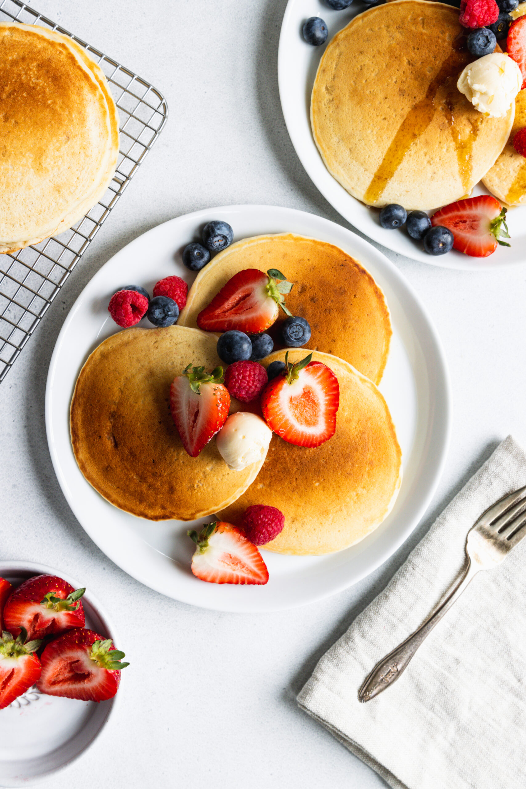 Vegan Pancakes served with fresh berries