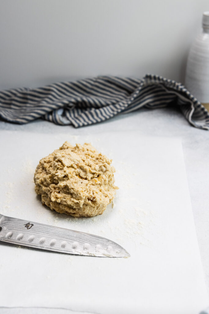 Maple walnut scone dough before shaping