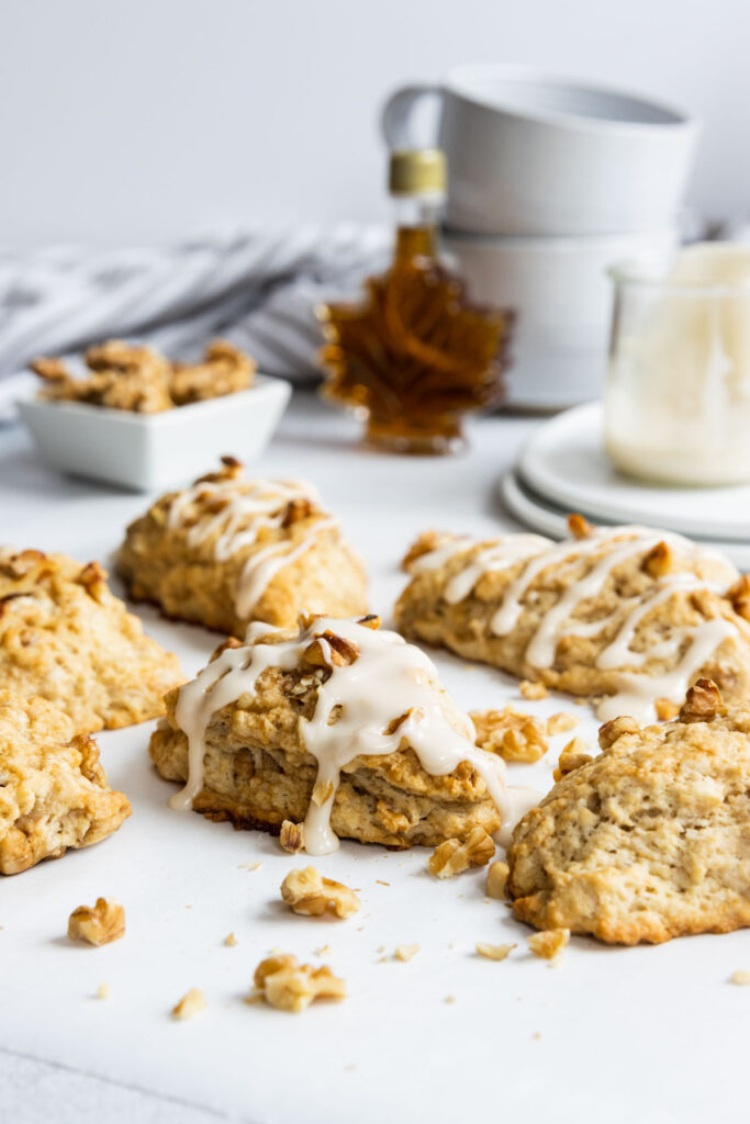 Maple scones served with maple glaze