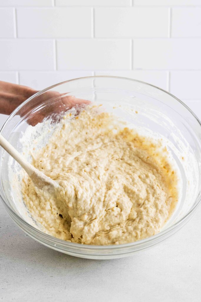 Finished coffee cake muffin batter