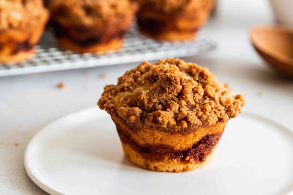 Coffee Cake muffin with cinnamon swirl