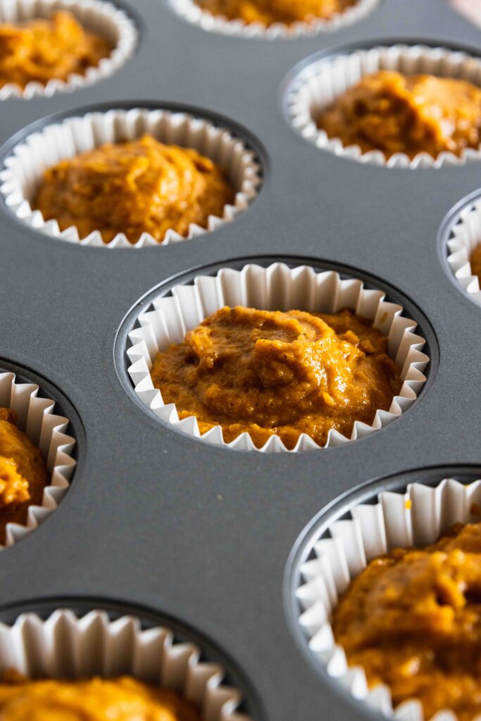 Vegan pumpkin muffins before baking